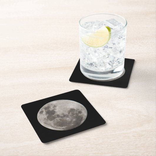 満月 |ヨハネスブルグ南アフリカ スクエアペーパーコースター (インサイチュ)