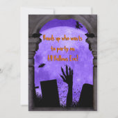 満月、墓地幽霊のよく出るの不気味なハロウィーン 招待状 (正面)