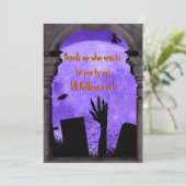 満月、墓地幽霊のよく出るの不気味なハロウィーン 招待状 (スタンド正面)