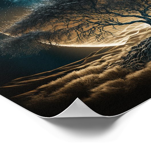 満月（根の木） ポスター (角)