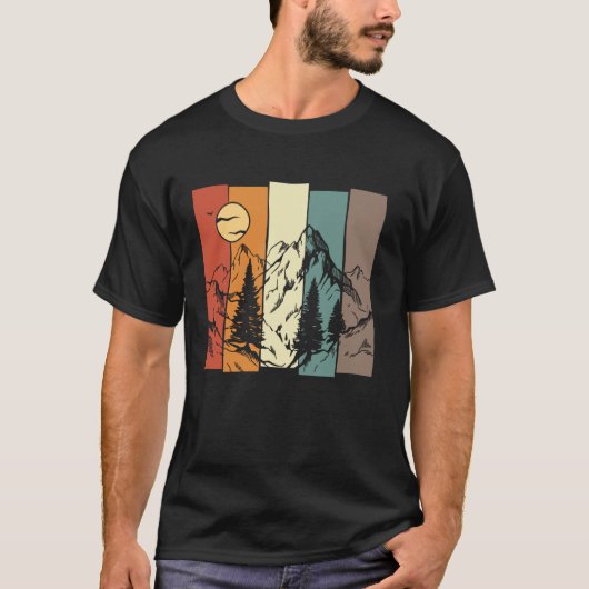 満月+野生生物+森林+自然+木+アウトドア+ムー Tシャツ (正面)