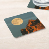 満月 | Basalt Cliffs Smith Rock州パーク スクエアペーパーコースター (アングル)