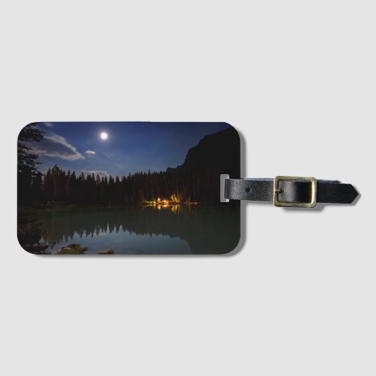 満月| Lake Louise、カナダ ラゲッジタグ (正面横)