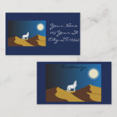 満月Thunder_Coveを遠ぼえしている砂漠のコヨーテ 名刺 (正面/裏面)