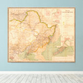 満洲地図中国（1901年） キャンバスプリント (インサイチュ (ウッドフロア))