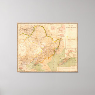 満洲地図中国(1901年) キャンバスプリント