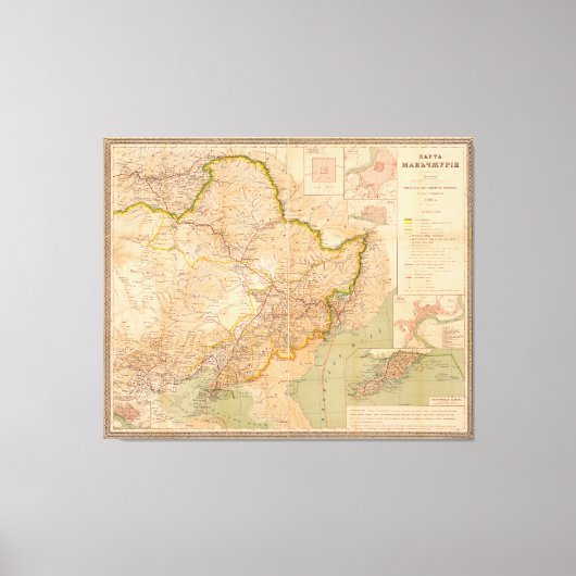満洲地図中国（1901年） キャンバスプリント (正面)