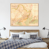 満洲地図中国（1901年） キャンバスプリント (インサイチュ (寝室))