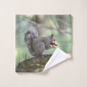 満足そうなリス バスタオルセット (ウォッシュタオル)