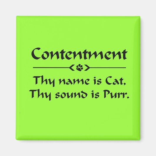 満足のいく名前は猫 マグネット (正面)