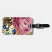 満開のピンクのバラ ラゲッジタグ (正面横)