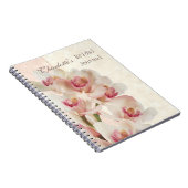 満開のブライダルシャワーの白いクリーム色の蘭 ノートブック (右側)