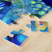 満開の孔雀 ジグソーパズル (側面)