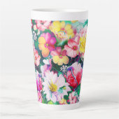 満開の花々 カフェラテマグ (正面)
