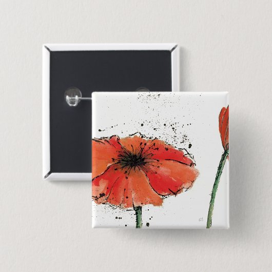 満開の花 缶バッジ (正面&裏面)