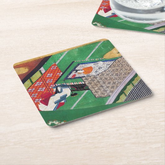 源氏物語の俵屋宗達 スクエアペーパーコースター (アングル)