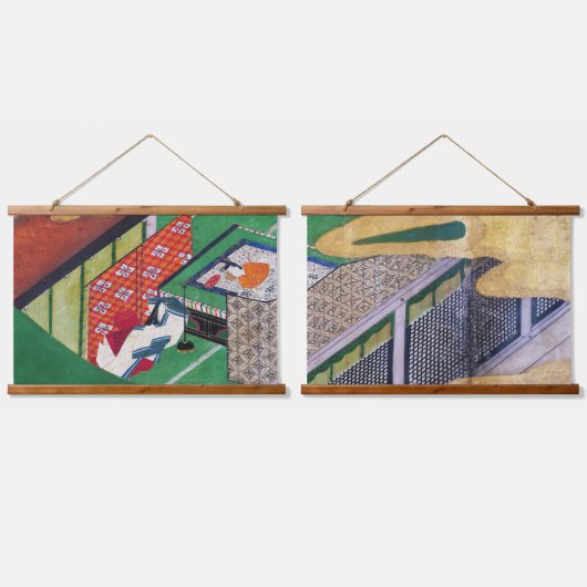 源氏物語の俵屋宗達 吊り下げ型タペストリー (ダブル)