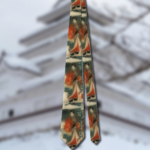 源氏物語の冬景色 – 広重 ネクタイ