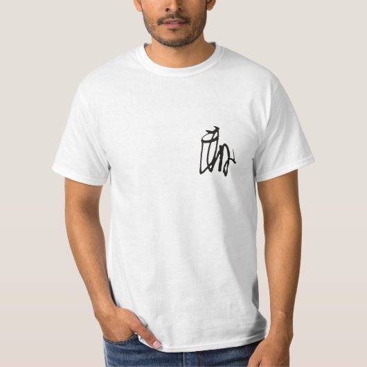 源頼朝 将軍の花押　前面ワンポイントーレプリカ（プリント花押） Tシャツ (正面)