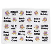 準備ができていない誕生日抱き枕 ラージペーパーバッグ (正面)