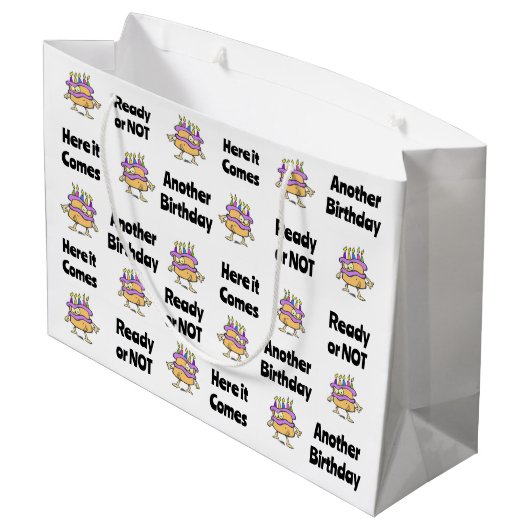 準備ができていない誕生日抱き枕 ラージペーパーバッグ (裏面アングル)