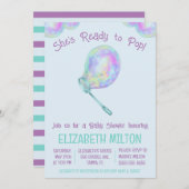 準備ができていポップ・アートのる!バブルベビーシャワー 招待状 (正面/裏面)