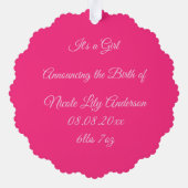 準備ができてウンチベビーガールピンクピーカスタム オーナメントカード (裏面)