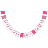 準備ができてバポップ・アートのブルガムピンクの女の子の赤ちゃんシャワー バンティングフラッグ (全)