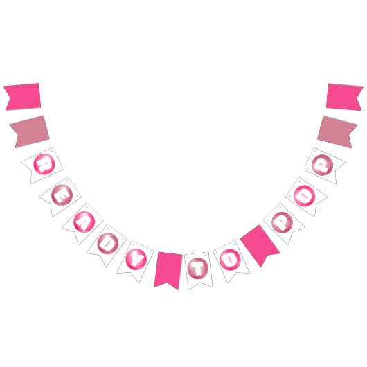 準備ができてバポップ・アートのブルガムピンクの女の子の赤ちゃんシャワー バンティングフラッグ (全)