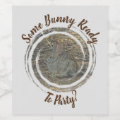 準備ができてパーティーブラウンバニープンユーモアおもしろい ワインラベル (シングルラベル)