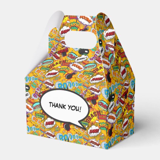 準備ができてポップ・アートのおもしろいモダン漫画予約ベビーシャワー フェイバーボックス (裏面サイド)