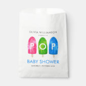 準備ができてポップ・アートのカラフルブルーベビーシャワー フェイバーバッグ (正面)