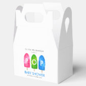 準備ができてポップ・アートのカラフルブルーベビーシャワー フェイバーボックス (オープン)