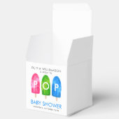 準備ができてポップ・アートのカラフルブルーベビーシャワー フェイバーボックス (オープン)