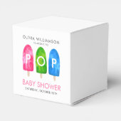 準備ができてポップ・アートのカラフルブルーベビーシャワー フェイバーボックス (裏面サイド)