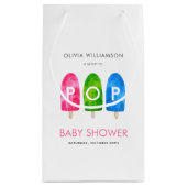 準備ができてポップ・アートのカラフルポプシクル赤ちゃんシャワー スモールペーパーバッグ (裏面)