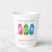 準備ができてポップ・アートのカラフルポプシクル赤ちゃんシャワー 紙コップ (裏面)