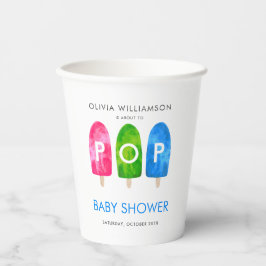 準備ができてポップ・アートのカラフルポプシクル赤ちゃんシャワー 紙コップ