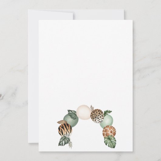 準備ができてポップ・アートのサファリ動物ベビーシャワー招待状 招待状 (裏面)