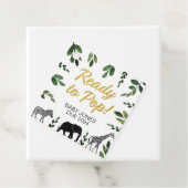 準備ができてポップ・アートのシャンパンベビーシャワーメッセージカード フェイバータグ (インサイチュ)