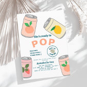 準備ができてポップ・アートのソーダポップ・アートの缶ピンクの女の子の赤ちゃんシャワー 招待状