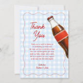 準備ができてポップ・アートのソーダ男のポップ・アートの子のシャワー サンキューカード (正面)