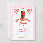 準備ができてポップ・アートのピンクの女の子ソーダ赤ちゃんシャワー 招待状 (正面)