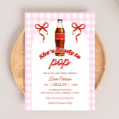 準備ができてポップ・アートのピンクの女の子ソーダ赤ちゃんシャワー 招待状