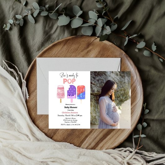準備ができてポップ・アートのポシクル赤ちゃんシャワー招待状 招待状