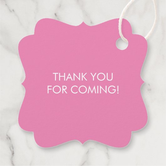 準備ができてポップ・アートのラベル、象の赤ちゃんシャワーラベル、ピンク フェイバータグ (裏面)