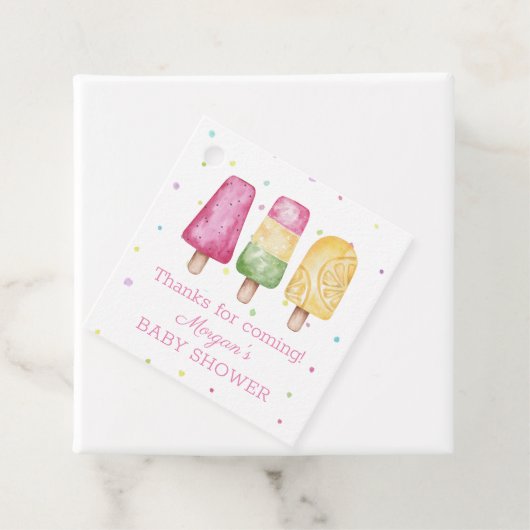 準備ができてポップ・アートの夏の女の子の赤ちゃんシャワーの好意 フェイバータグ (インサイチュ)