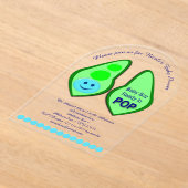 準備ができてポップ・アートの男の赤ちゃんブルーピーベイビーシャワーカスタム アクリル招待状 (レイダウン)