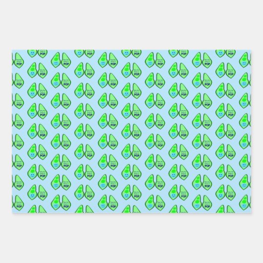 準備ができてポップ・アートの男の赤ちゃんブルーピーベイビーシャワーカスタム ラッピングペーパーシート (正面)