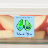 準備ができてポップ・アートの男の赤ちゃんブルーピーベイビーシャワーカスタム ラベル (貼付)